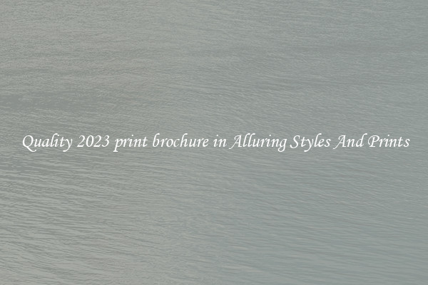 Quality 2023 print brochure in Alluring Styles And Prints