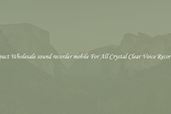 Compact Wholesale sound recorder mobile For All Crystal Clear Voice Recordings