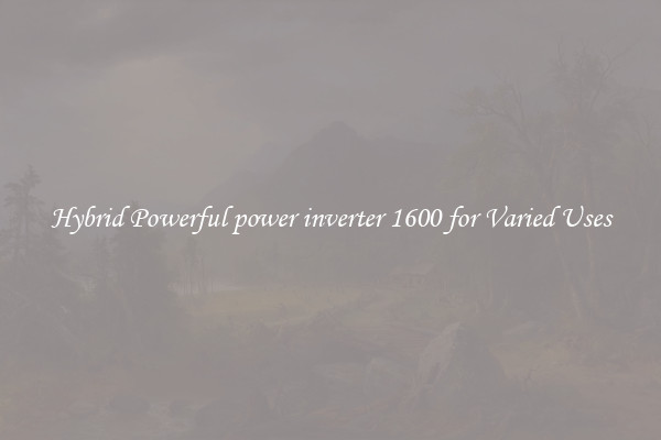 Hybrid Powerful power inverter 1600 for Varied Uses
