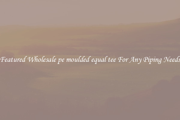 Featured Wholesale pe moulded equal tee For Any Piping Needs