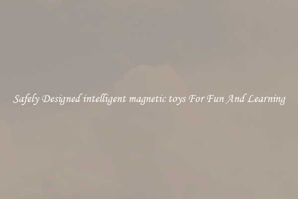 Safely Designed intelligent magnetic toys For Fun And Learning