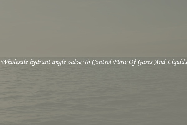 Wholesale hydrant angle valve To Control Flow Of Gases And Liquids