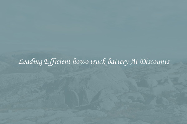 Leading Efficient howo truck battery At Discounts