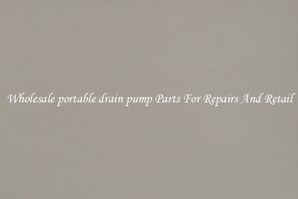 Wholesale portable drain pump Parts For Repairs And Retail